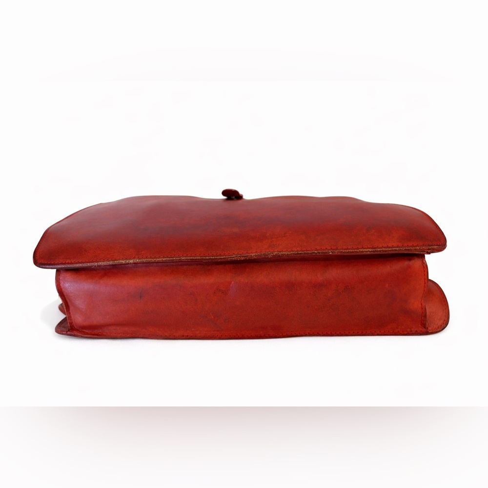 Dooney & Bourke Alto Italian Leather Briefcase Messenger Bag Red Vintage Patina - Picture 5 of 15